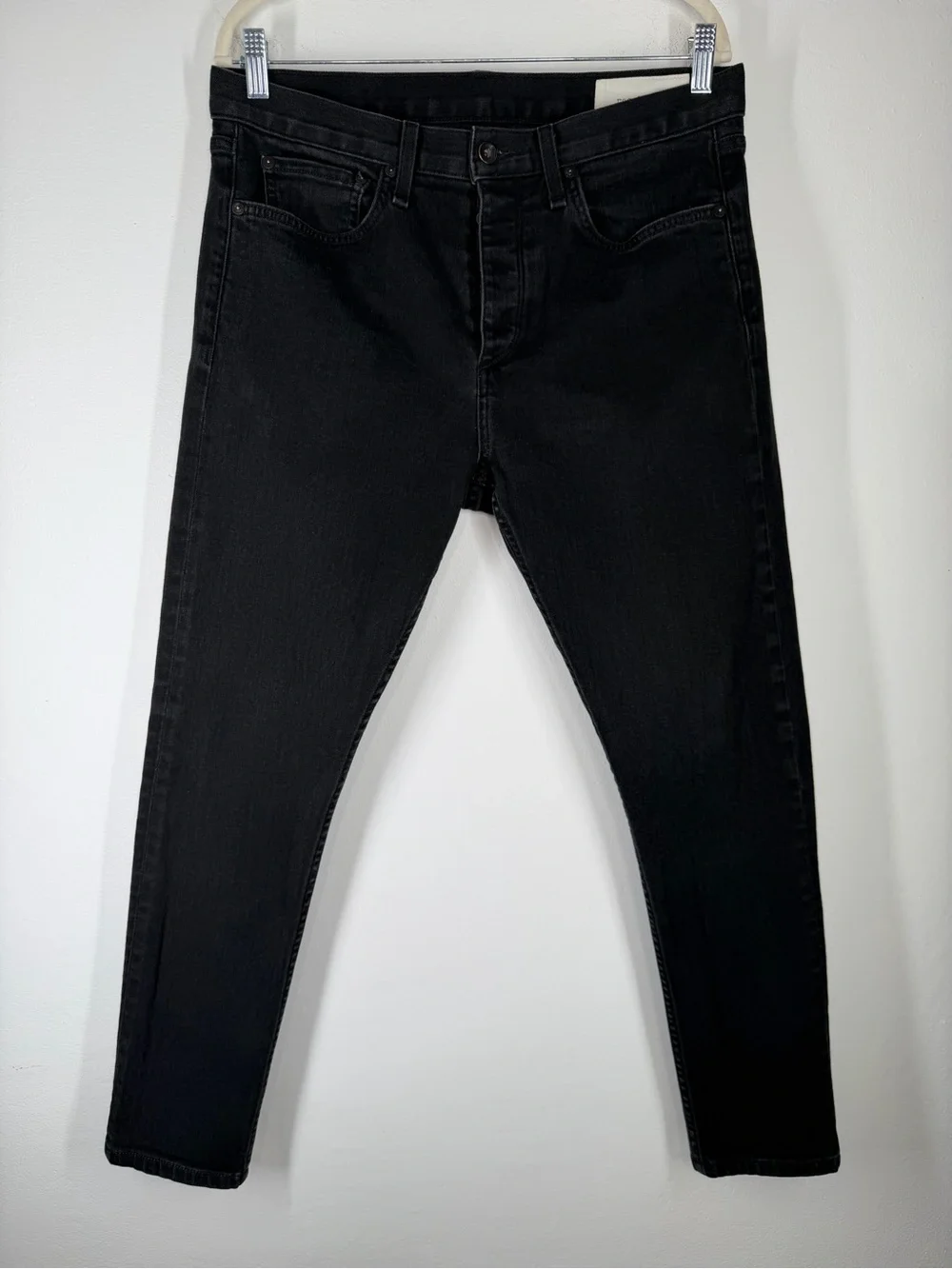 Rag & Bone Fit 1 Extra Slim Black Denim Jeans Button Fly Men’s Size 34
